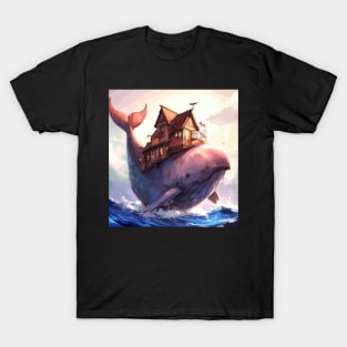 Fantasy family on whale T-Shirt